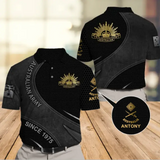 Personalized Australian Army Veteran Rank Gold Custom Name Polo Shirt Printed AHVA241092