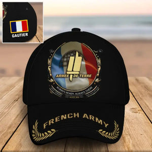 Personalized French Army Logo French Veteran Custom Name Cap Printed AHVQ241030