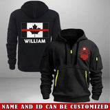 Personalized Canadian Firefighter Custom Name & ID Quarter Zip Hoodie 2D Printed LVA241126