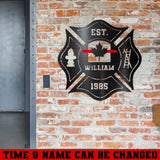 Personalized Canadian Firefighter Custom ID & Name Metal Sign Printed HN241128