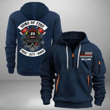 Personalized US Firefighter Custom Name & ID Sons Of Fire Pride Duty Honor Quarter Zip Hoodie 2D Printed HN241132