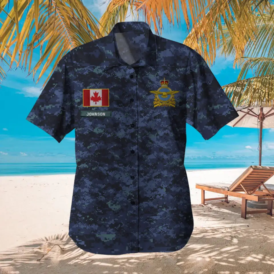 Personalized Canadian Veteran Camo Branch Logo Custom Name Hawaii Shirt Printed VQ241139