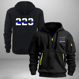 Personalized USA Police Flag Custom Name & ID Quarter Zip Hoodie 2D Printed QTHN241147