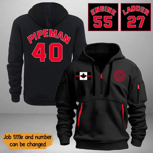 Personalized Canadian Firefighter Custom ID Quarter Zip Hoodie 2D Printed KVH241157