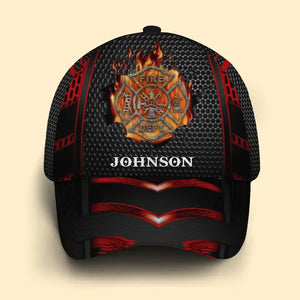 Personalized Firefighter Logo Custom Name Cap 3D Printed AHVQ241184