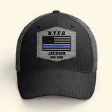 Personalized US Police Custom Department & Name Thin Blue Line Flag Cap Printed KVH241188