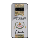 Personalized UK Veteran Logo Custom Name & Rank Gold  Phonecase Printed AHHN241185