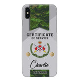 Personalized Canadian Veteran Logo Custom Name & Rank Gold Phonecase Printed AHHN241185