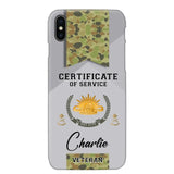 Personalized Australian Veteran Logo Custom Name & Rank Gold Phonecase Printed AHHN241185