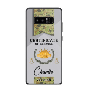 Personalized Australian Veteran Logo Custom Name & Rank Gold Phonecase Printed AHHN241185