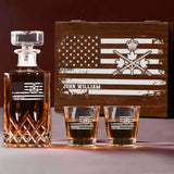 Personalized Canadian Veteran Logo Custom Name Decanter Set with Glasses Printed KVH241183
