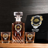 Personalized Australian Veteran Branch Logo Custom Name & Time Decanter Set with Glasses Printed AHVQ241192