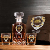Personalized Australian Veteran Branch Logo Custom Name & Time Decanter Set with Glasses Printed AHVQ241192