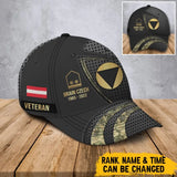 Personalized Austrian Veteran Rank Gold Custom Name & Time Cap 3D Printed AHVA241205
