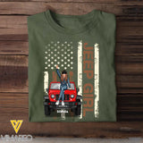 Personalized Jeep Girl & US Flag T-shirt Printed KVH241212
