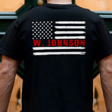 Personalized US Firefighter US Flag Custom Name, ID & Department T-shirt Printed VQ241221