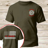 Personalized US Firefighter US Flag Custom Name, ID & Department T-shirt Printed VQ241221