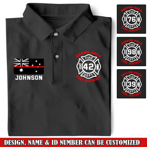 Personalized US Firefighter Custom Name, ID & Department Polo Shirt Printed VQ241236