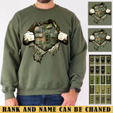 Personalized Norwegian Veteran Rank Camo Custom Name Sweatshirt Printed LVA241242