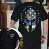 Personalized Blessed Are The Peacemakers Punisher US Police Flag Custom Name & ID T-shirt Printed QTHN241241