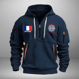 Personalized French Firefighter Custom Name & Department Quarter Zip Hoodie 2D Printed VQ24998