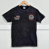 Personalized US Firefighter Custom Name, ID & Department Mineral Wash T-shirt Printed VQ241257