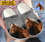 Personalized Upload Your Horse Photo Horse Lovers Gift Clogs Slipper Shoes Printed KH241255