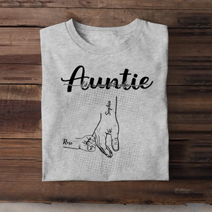 Personalized Auntie Like A Mom But Cooler Hands with Kid Names T-shirt Printed HN241272