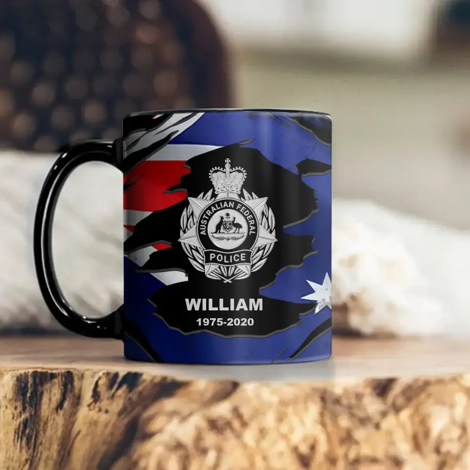 Personalized Australian Police Branch Logo Custom Name & Time Mug Printed VQ241265