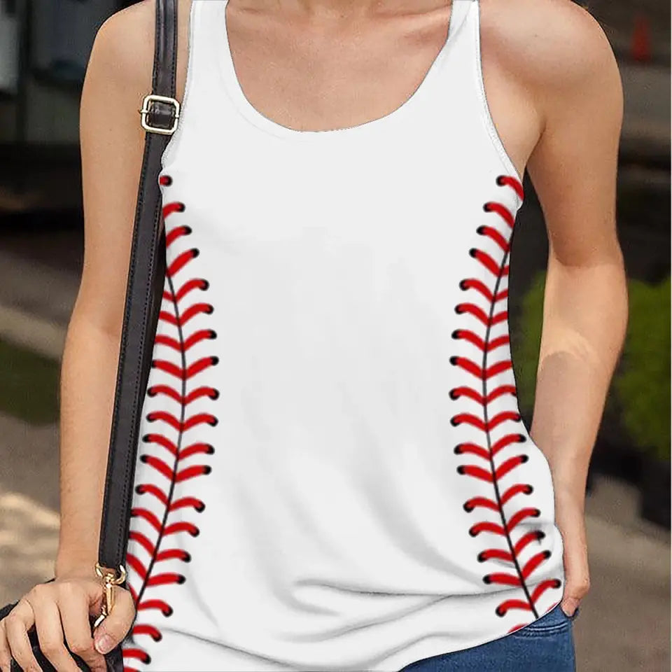 Personalized Baseball Player Custom Name & ID Women Tank Top 3D Printed QTVQ241230