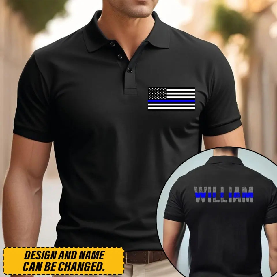 Personalized US Police Custom Name Polo Shirt Printed QTVQ241276