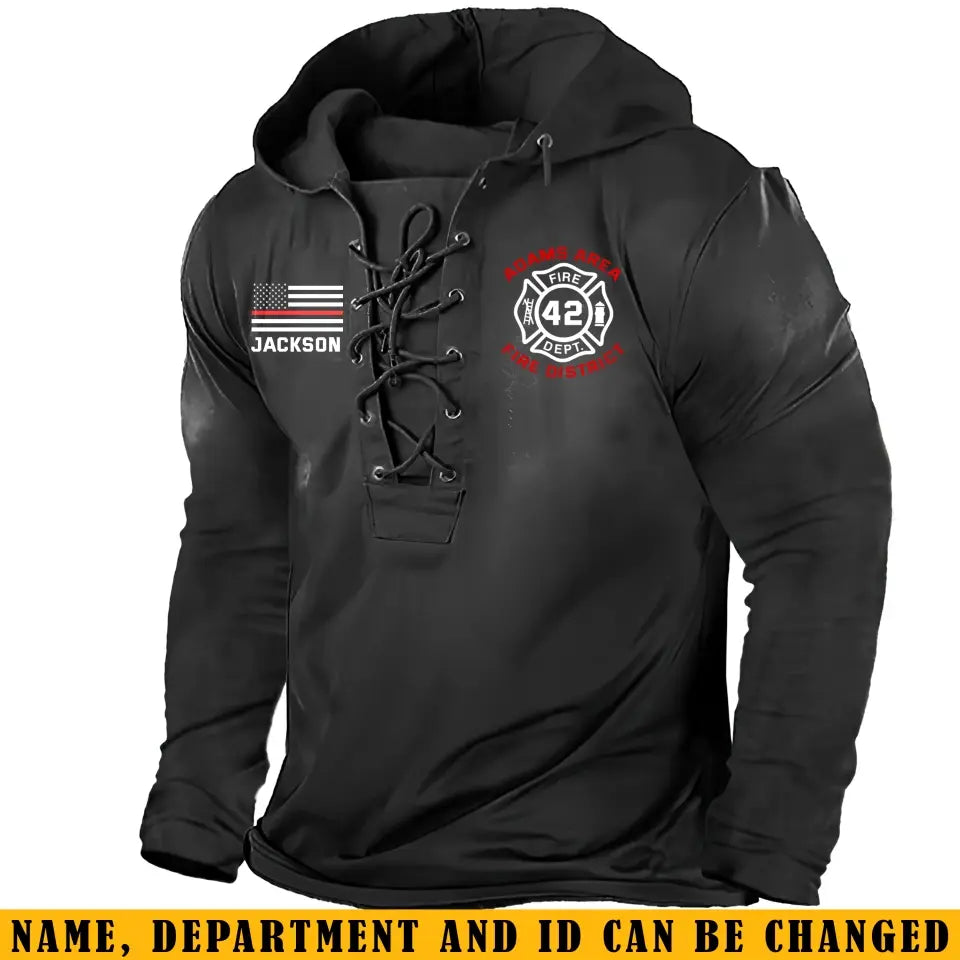 Personalized US Firefighter Custom Local Name And Number Long Sleeves Hoodie 3D Printed KH241284