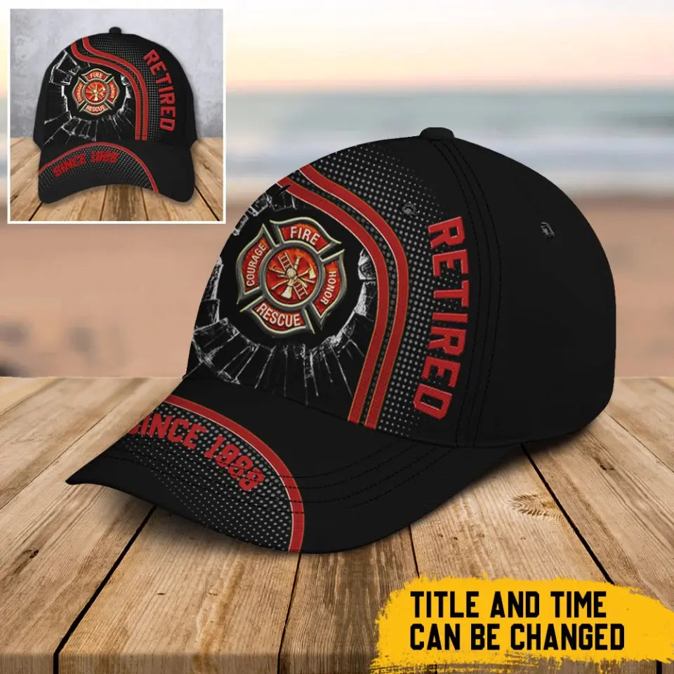 Personalized Firefighter Logo Retired Firefighter Custom Time Cap 3D Printed AHN241293