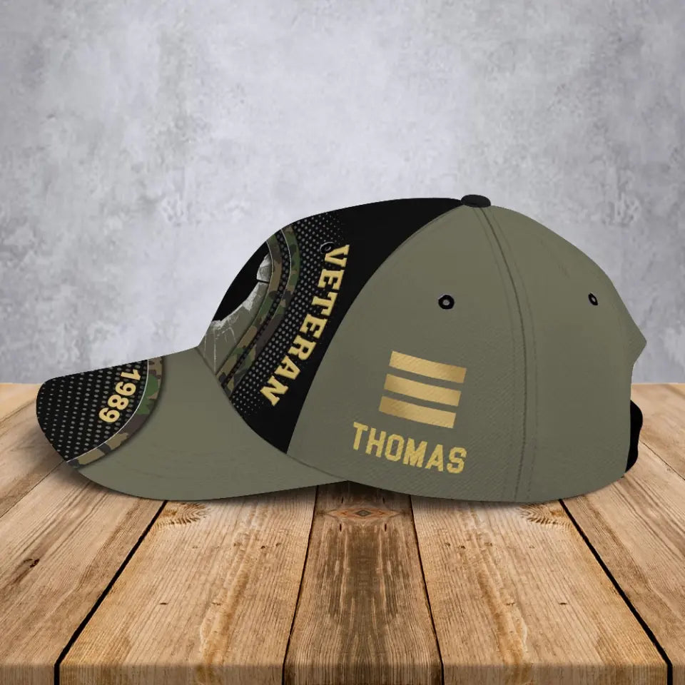 Personalized Swiss Veteran Rank Gold Custom Time Cap 3D Printed AHVA241294