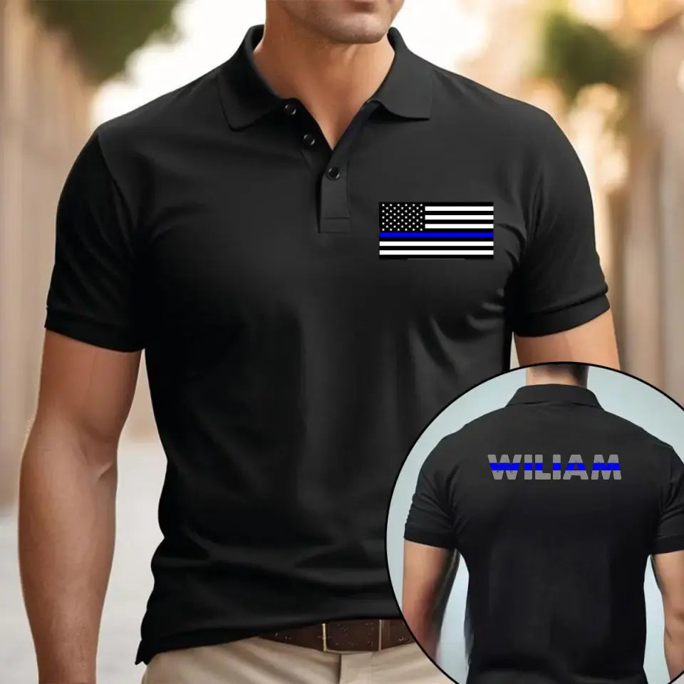 Personalized US Police Custom Name Polo Shirt Printed QTVQ241276