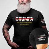 Personalized Grumpa Police Like A Regular Grandpa Only Grumpier US Firefighter Flag T-shirt Printed QTVQ241311