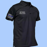 Personalized Retired US Police Flag Custom Name & Time Polo Shirt 2D Printed QTKH241300
