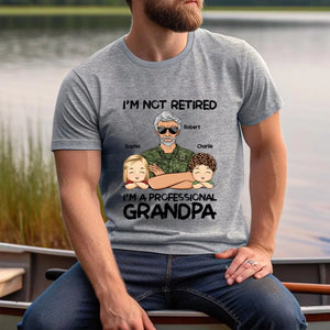 Personalized I'm Not Retired I'm A Professional Grandpa Daddy Custom Kid Names Canadian Veteran T-shirt Printed VQ241274