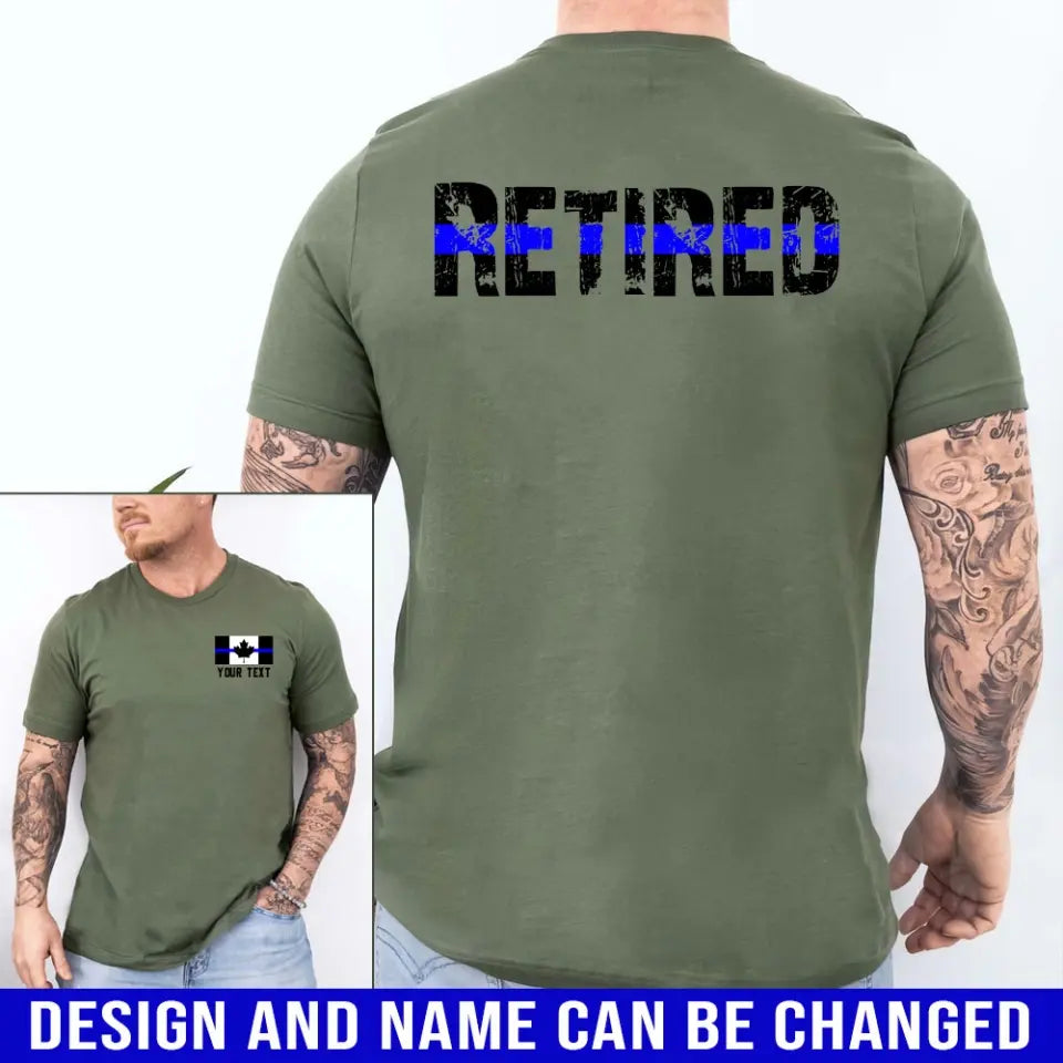 Personalized Retired Canadian Police Flag Custom Name T-shirt Printed HN241302