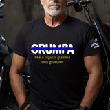 Personalized Grumpa Police Like A Regular Grandpa Only Grumpier US Police Flag T-shirt Printed QTVQ241311