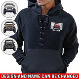 Personalized Jeep Car US Flag Custom Name 
Lace-up Long Sleeves Hoodie 3D Printed HN241316