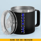 Personalized Police Name Thin Blue Line Coffee Cup Printed QTKH241328