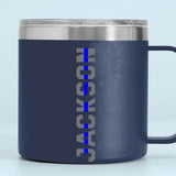 Personalized Police Name Thin Blue Line Coffee Cup Printed QTKH241328