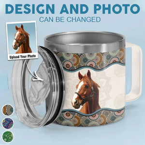 Personalized Upload Your Horse Photo Horse Lovers Gift Coffee Cup Printed HN241323