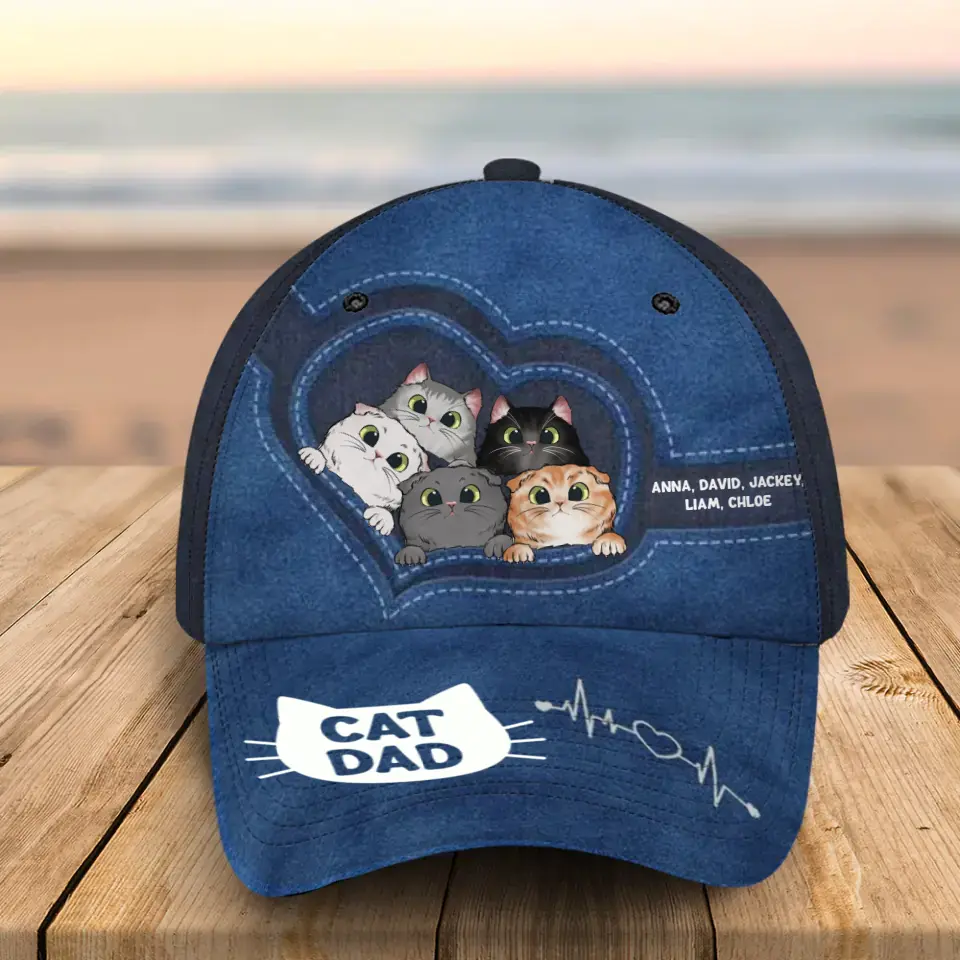 Personalized Cat Dad Cat Mom Cat Lovers Gift Cap 3D Printed HN241310