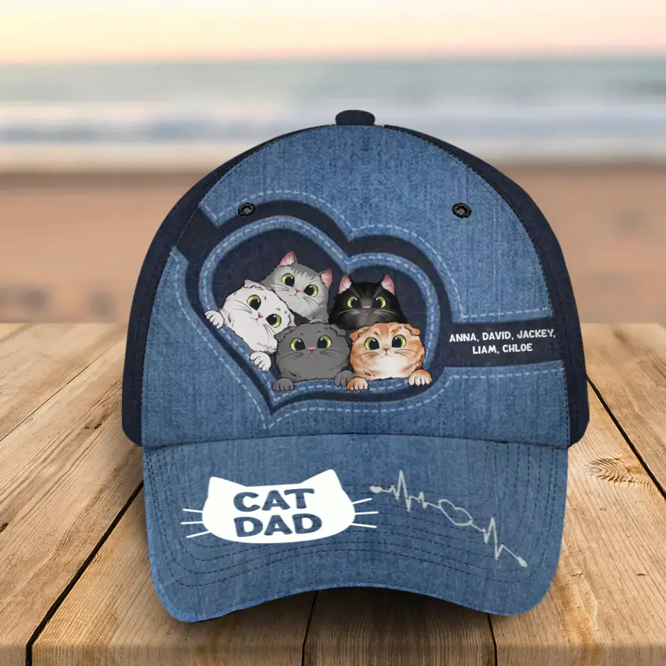 Personalized Cat Dad Cat Mom Cat Lovers Gift Cap 3D Printed HN241310