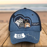 Personalized Cat Dad Cat Mom Cat Lovers Gift Cap 3D Printed HN241310