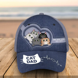 Personalized Cat Dad Cat Mom Cat Lovers Gift Cap 3D Printed HN241310