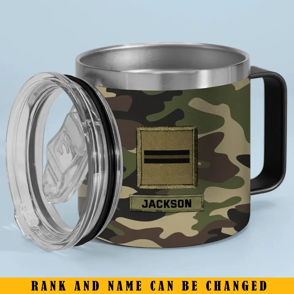 Personalized French Veteran Rank Camo Custom Name Coffee Cup 3D 12oz Printed KVH241324