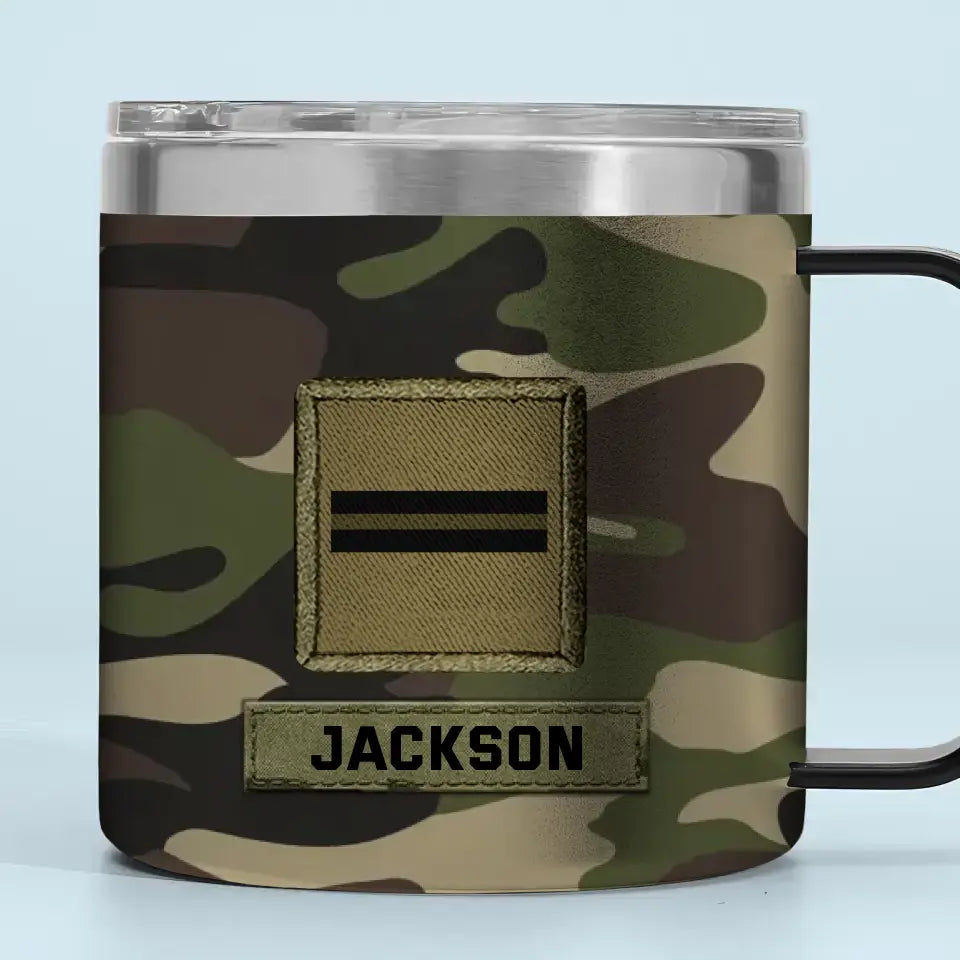 Personalized French Veteran Rank Camo Custom Name Coffee Cup 3D 12oz Printed KVH241324